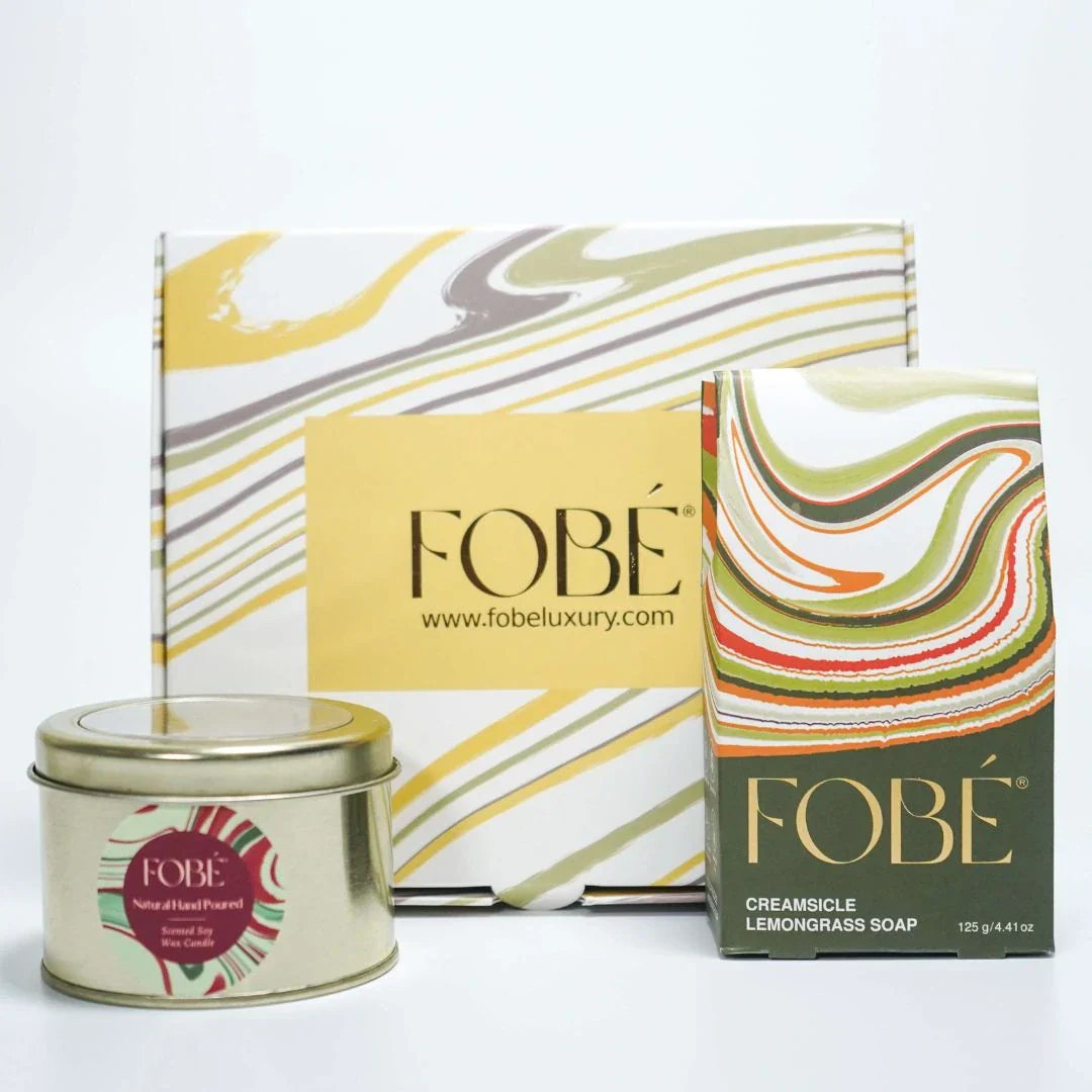 Fobé Aura Collection – Includes 1 premium soap and 1 soothing candle for a refreshing and calming experience.